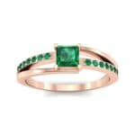 Princess-Cut Bypass Emerald Engagement Ring (0.53 CTW) Top Dynamic View