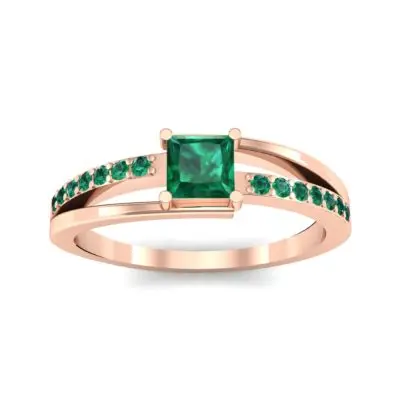 expositie mosterd Verantwoordelijk persoon Princess-Cut Bypass Emerald Engagement Ring (0.53 CTW) | ICONIC
