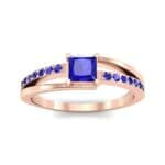 Princess-Cut Bypass Blue Sapphire Engagement Ring (0.53 CTW) Top Dynamic View