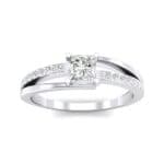 Princess-Cut Bypass Crystal Engagement Ring (0.53 CTW) Top Dynamic View