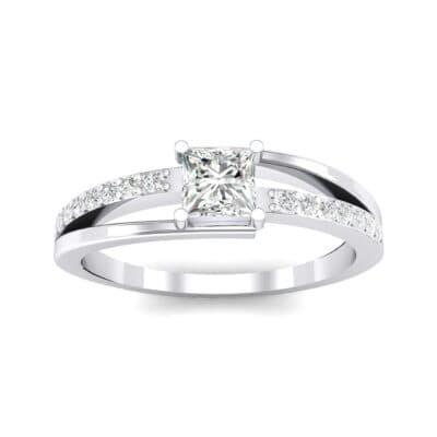 Princess-Cut Bypass Crystal Engagement Ring (0.53 CTW) Top Dynamic View