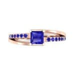 Princess-Cut Bypass Blue Sapphire Engagement Ring (0.53 CTW) Top Flat View