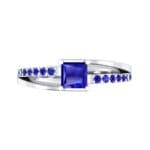 Princess-Cut Bypass Blue Sapphire Engagement Ring (0.53 CTW) Top Flat View