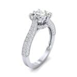 Princess Three-Sided Pave Diamond Engagement Ring (1 CTW) Perspective View