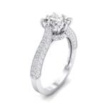 Princess Three-Sided Pave Crystal Engagement Ring (1 CTW) Perspective View
