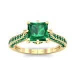 Princess Three-Sided Pave Emerald Engagement Ring (1 CTW) Top Dynamic View