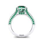 Princess Three-Sided Pave Emerald Engagement Ring (1 CTW) Side View