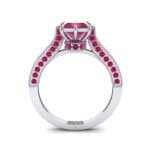 Princess Three-Sided Pave Ruby Engagement Ring (1 CTW) Side View