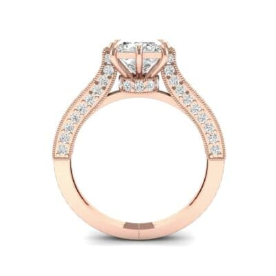 Princess Three-Sided Pave Diamond Engagement Ring (1 CTW) Side View