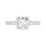 Princess Three-Sided Pave Crystal Engagement Ring (1 CTW) Top Flat View