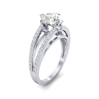Split Shank Cathedral Diamond Engagement Ring (1 CTW) Perspective View