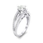 Split Shank Cathedral Crystal Engagement Ring (1 CTW) Perspective View