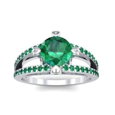 Split Shank Cathedral Emerald Engagement Ring (1 CTW) Top Dynamic View