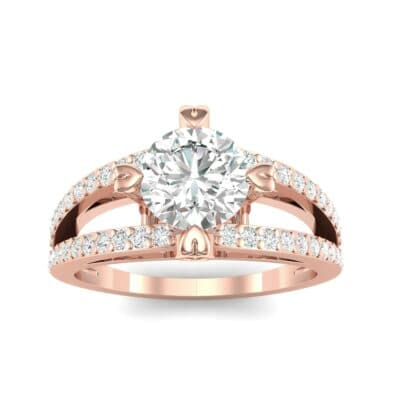 Split Shank Cathedral Diamond Engagement Ring (1 CTW) Top Dynamic View