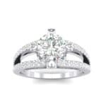 Split Shank Cathedral Diamond Engagement Ring (1 CTW) Top Dynamic View