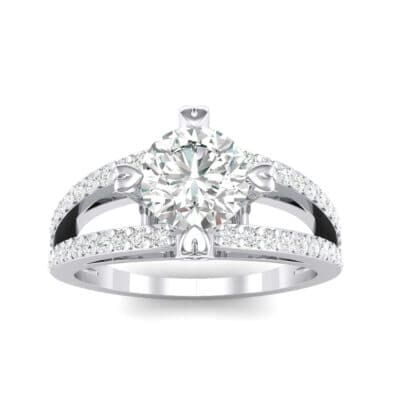 Split Shank Cathedral Crystal Engagement Ring (1 CTW) Top Dynamic View