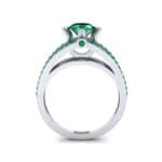 Split Shank Cathedral Emerald Engagement Ring (1 CTW) Side View
