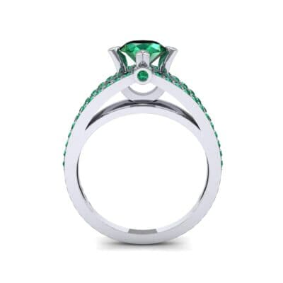 Split Shank Cathedral Emerald Engagement Ring (1 CTW) Side View