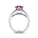Split Shank Cathedral Ruby Engagement Ring (1 CTW) Side View