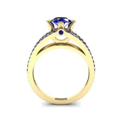 Split Shank Cathedral Blue Sapphire Engagement Ring (1 CTW) Side View