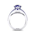 Split Shank Cathedral Blue Sapphire Engagement Ring (1 CTW) Side View