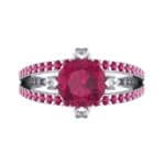 Split Shank Cathedral Ruby Engagement Ring (1 CTW) Top Flat View