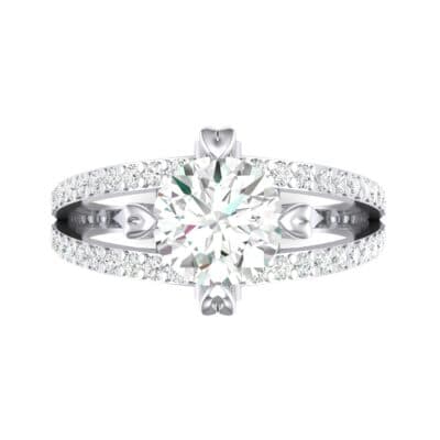 Split Shank Cathedral Diamond Engagement Ring (1 CTW) Top Flat View