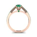 Pave Loop Shank Solitaire Emerald Engagement Ring (1.02 CTW) Side View