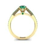 Pave Loop Shank Solitaire Emerald Engagement Ring (1.02 CTW) Side View