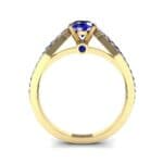 Pave Loop Shank Solitaire Blue Sapphire Engagement Ring (1.02 CTW) Side View