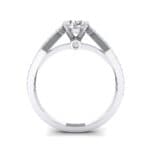 Pave Loop Shank Solitaire Diamond Engagement Ring (1.02 CTW) Side View