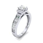 Pave Scroll Solitaire Diamond Engagement Ring (1.22 CTW) Perspective View