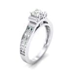 Pave Scroll Solitaire Crystal Engagement Ring (1.22 CTW) Perspective View