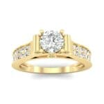 Pave Scroll Solitaire Diamond Engagement Ring (1.22 CTW) Top Dynamic View