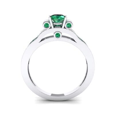 Pave Scroll Solitaire Emerald Engagement Ring (1.22 CTW) Side View