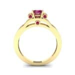 Pave Scroll Solitaire Ruby Engagement Ring (1.22 CTW) Side View