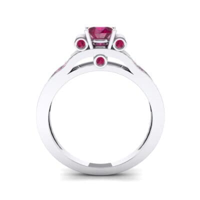 Pave Scroll Solitaire Ruby Engagement Ring (1.22 CTW) Side View