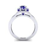 Pave Scroll Solitaire Blue Sapphire Engagement Ring (1.22 CTW) Side View