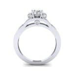 Pave Scroll Solitaire Diamond Engagement Ring (1.22 CTW) Side View