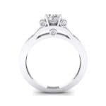 Pave Scroll Solitaire Crystal Engagement Ring (1.22 CTW) Side View