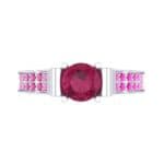 Pave Scroll Solitaire Ruby Engagement Ring (1.22 CTW) Top Flat View