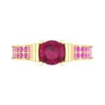Pave Scroll Solitaire Ruby Engagement Ring (1.22 CTW) Top Flat View