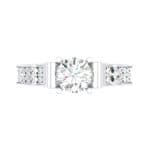 Pave Scroll Solitaire Crystal Engagement Ring (1.22 CTW) Top Flat View