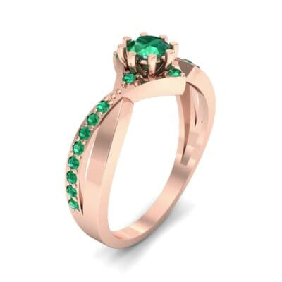 Natale Cross Shank Emerald Engagement Ring (0.88 CTW) Perspective View