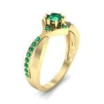 Natale Cross Shank Emerald Engagement Ring (0.88 CTW) Perspective View