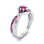 Natale Cross Shank Ruby Engagement Ring (0.88 CTW) Perspective View