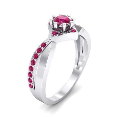 Natale Cross Shank Ruby Engagement Ring (0.88 CTW) Perspective View
