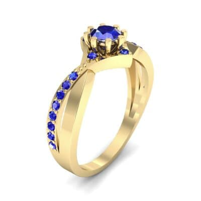 Natale Cross Shank Blue Sapphire Engagement Ring (0.88 CTW) Perspective View