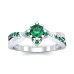 Natale Cross Shank Emerald Engagement Ring (0.88 CTW) Top Dynamic View