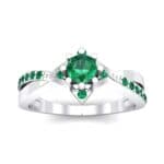 Natale Cross Shank Emerald Engagement Ring (0.88 CTW) Top Dynamic View